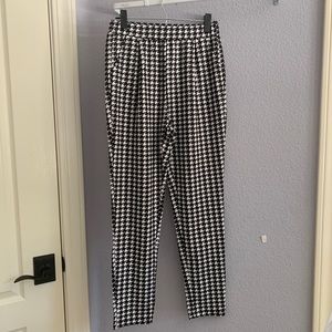 black and white pants